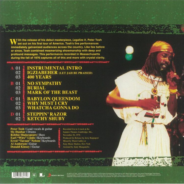 PETER TOSH Live & Dangerous: Boston 1976 2LP YELLOW